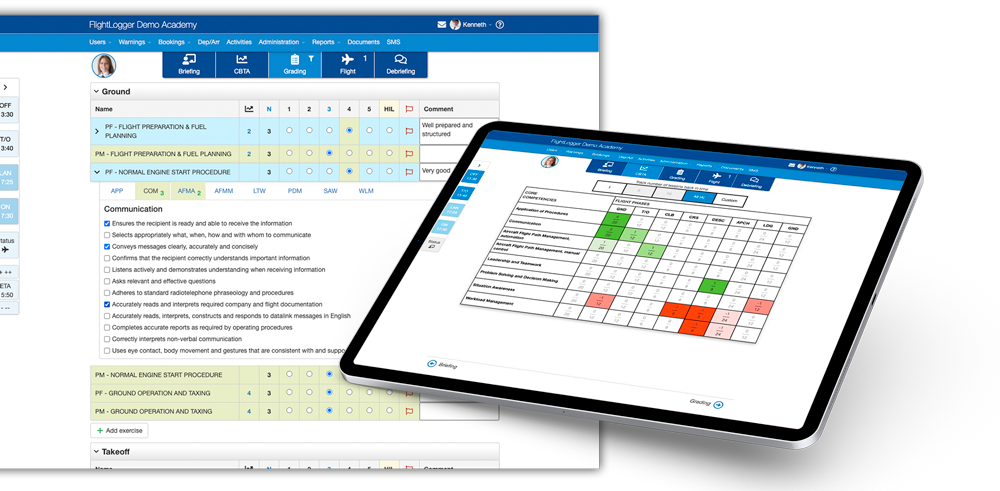 FlightLogger CBTA Pro grading FlightLogger CBTA Pro grading