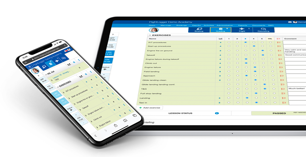 FlightLogger flight registration and grading