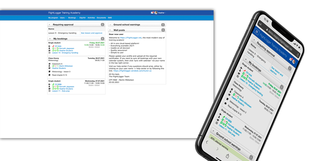 FlightLogger student features