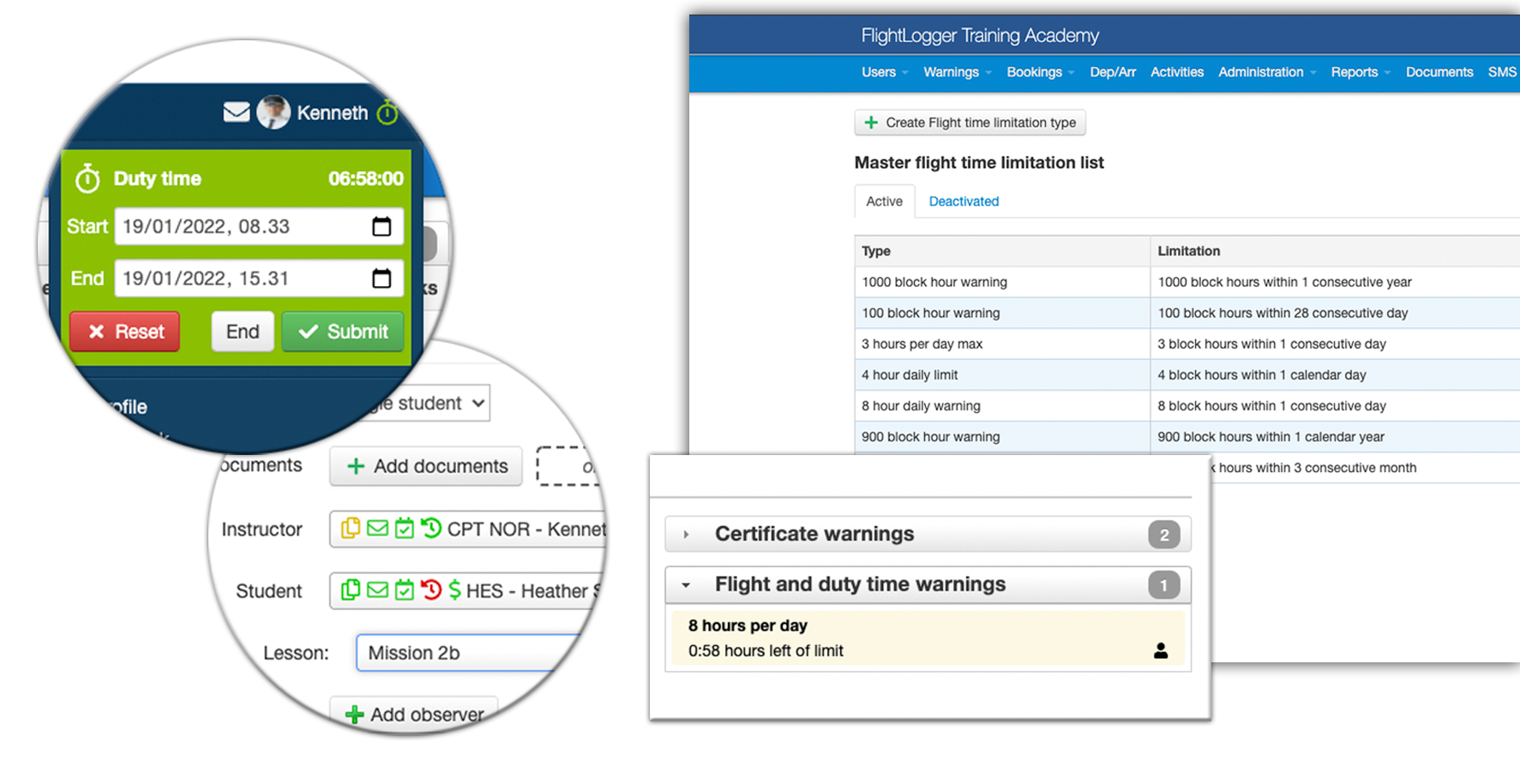FlightLogger Flight Time Limitation Module FlightLogger Flight Time Limitation Module