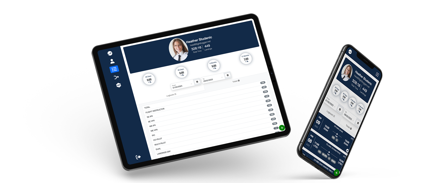 the my|FlightLogger logbook the my|FlightLogger logbook