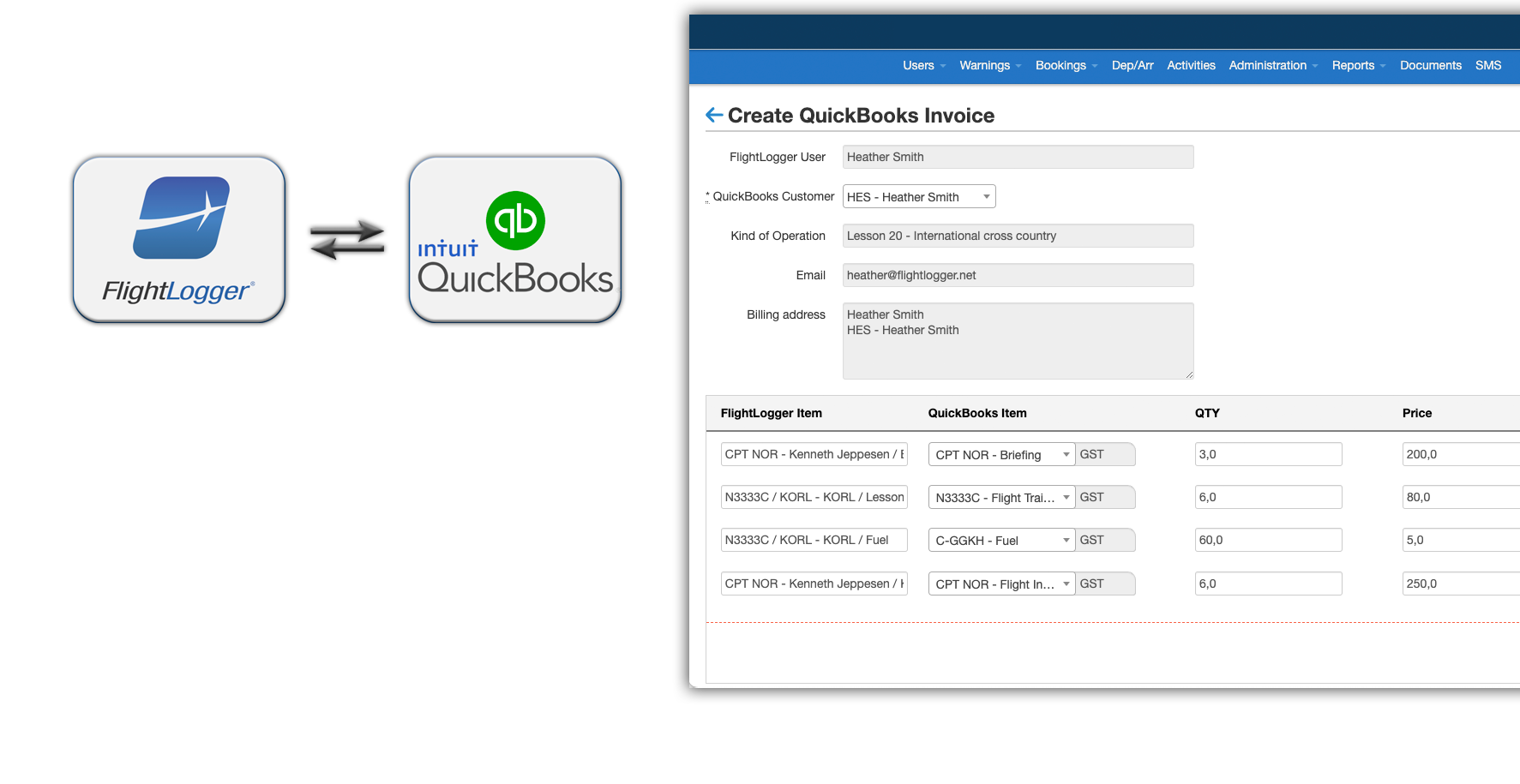 QuickBooks integration Module QuickBooks integration Module